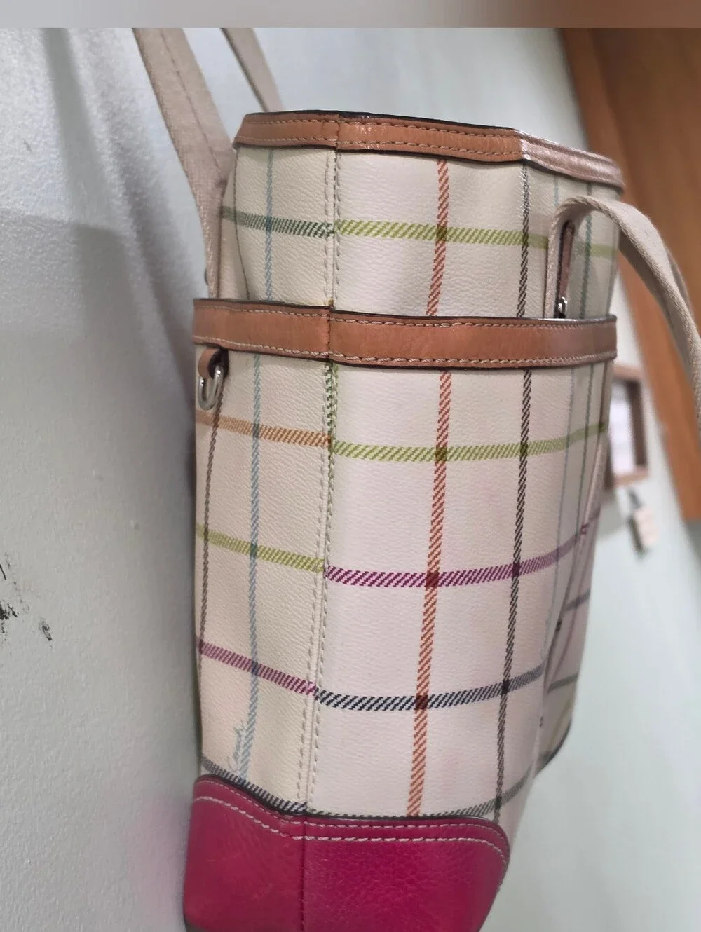 Coach Vintage Plaid Tote Bag in Raspberry Pink Plaid
